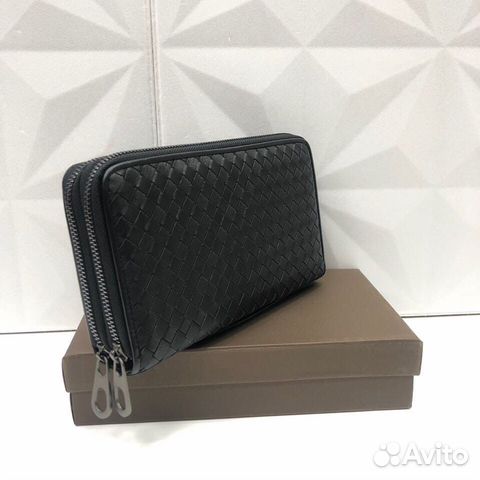 Мужской клатч портмоне из кожи Bottega Veneta
