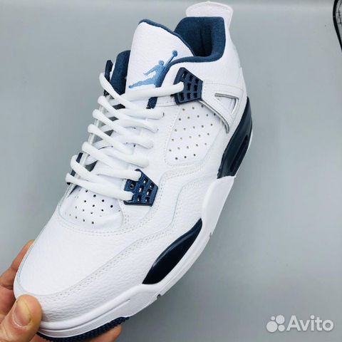 Кроссовки Nike Air Jordan 4 White Blue синие белые Кроссовки Nike Air Jordan 4 White Blue синие белые