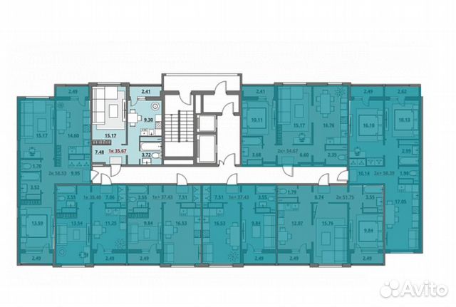 1-к квартира, 35.7 м², 2/18 эт.