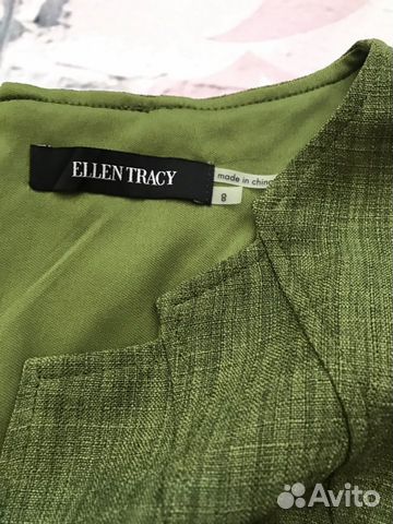 Стильное оливковое платье футляр ellen Tracy М