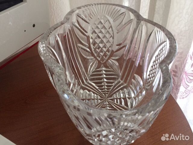 Хрустальная ваза ладья
