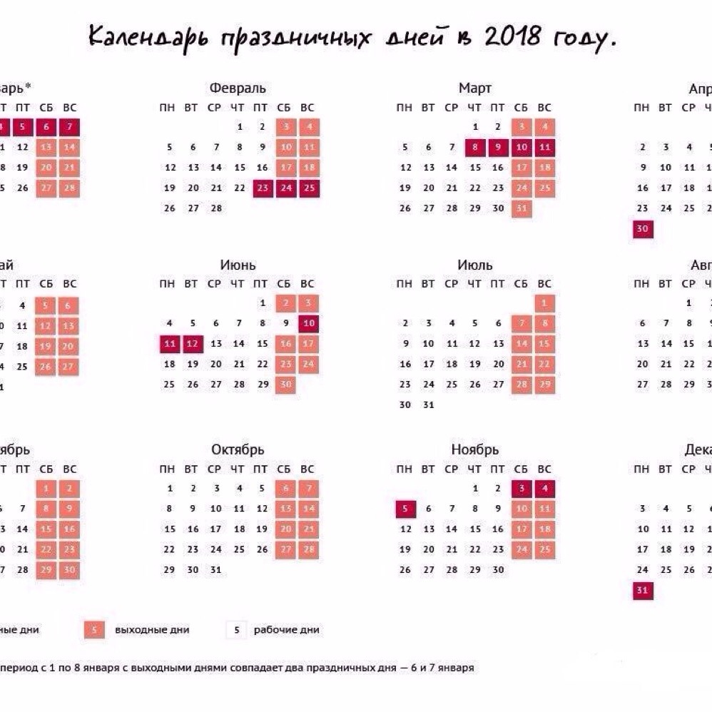 Дни декабря 2019. Выходные и праздничные дни в 2017 году