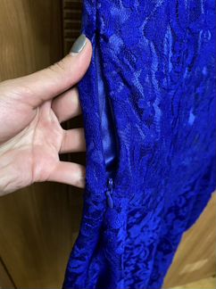 Платье кружевное синее