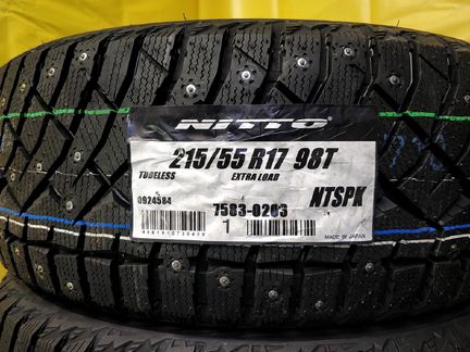 Pезина 215/55 R17 зимняя шипы Nitto новая