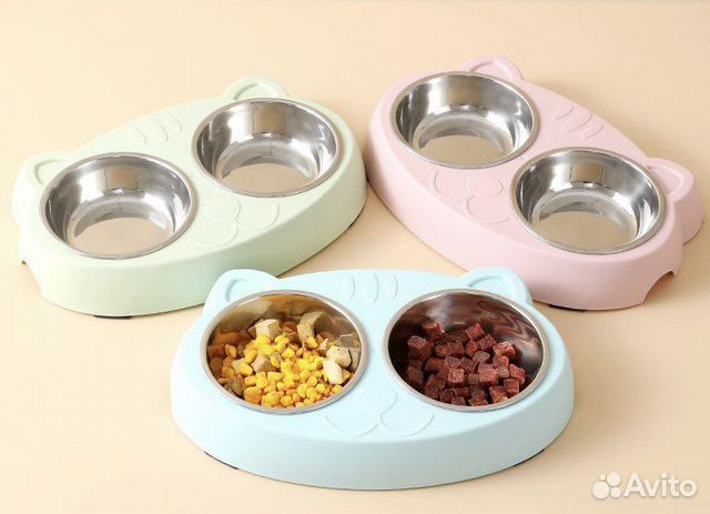 Миска двойная для животных, кошек, собак опт