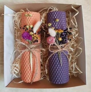 Свечи ручной работы из натурального воска