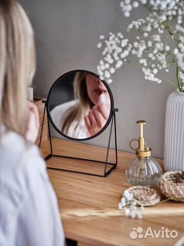 Зеркало настольное IKEA цвет черный