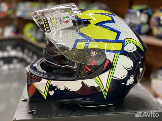 Шлем AGV K-3 SV multi - bubble blue/WH/yellow fluo