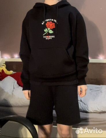 Черное флисовое худи