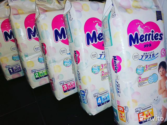 Новые подгузники merries 1,2,3,4,5