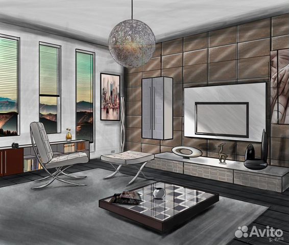 Интерьерный скетч