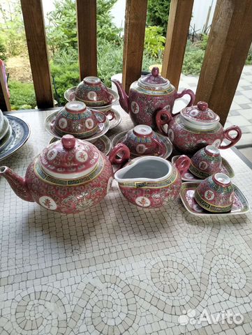 Сервиз китайский, блюдо, тарелки, чашки