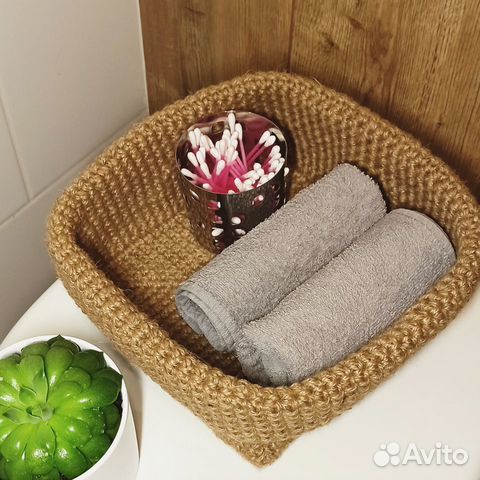 Корзина вязаная из джута