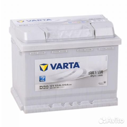Аккумулятор Varta Silver D39 63Ач прямая поляр