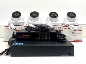 IP POE комплект видеонаблюдения на 4 камеры
