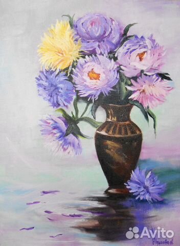Картина маслом на холсте цветы 