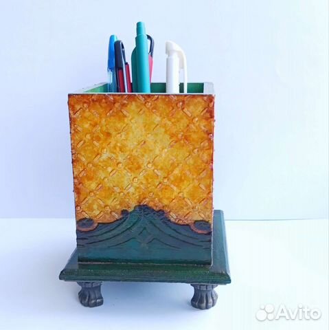 Деревянный органайзер для ручек, карандашница