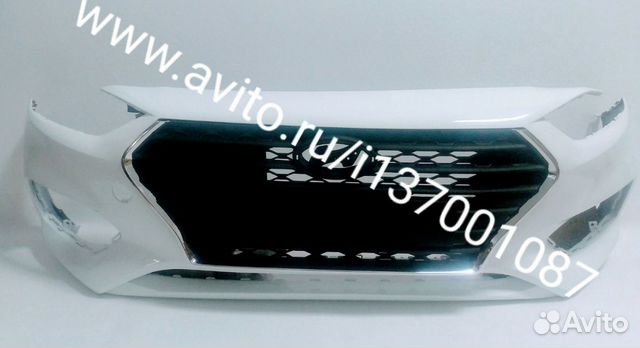 Передний бампер на Hyundai Solaris