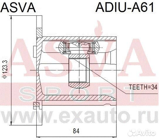 Шрус внутренний 34x123 (oem-исполнение)