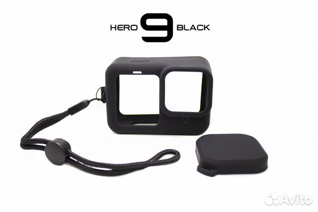 Силиконовый чехол GoPro 11/10/9 Черный с крышкой