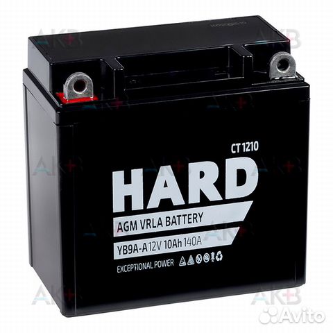 Аккумулятор для мотоцикла hard YB9A-A 12V 10Ah 140