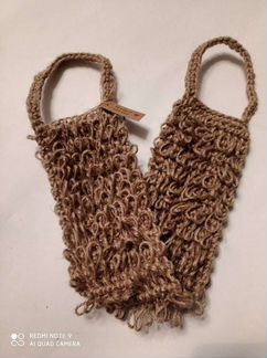 Вязаные мочалки из джута