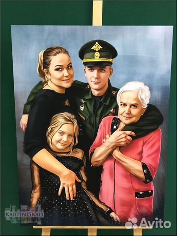 Картина по фото, портрет на холсте на заказ крд