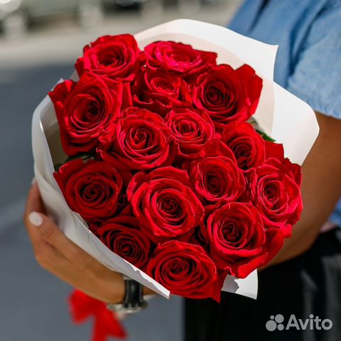 Розы из 15 красных роз Букет цветов Иркутск