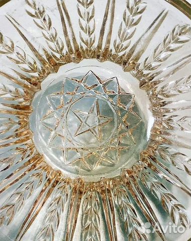 Сталин 30 годы Агитационное Стекло Звезда Колосья