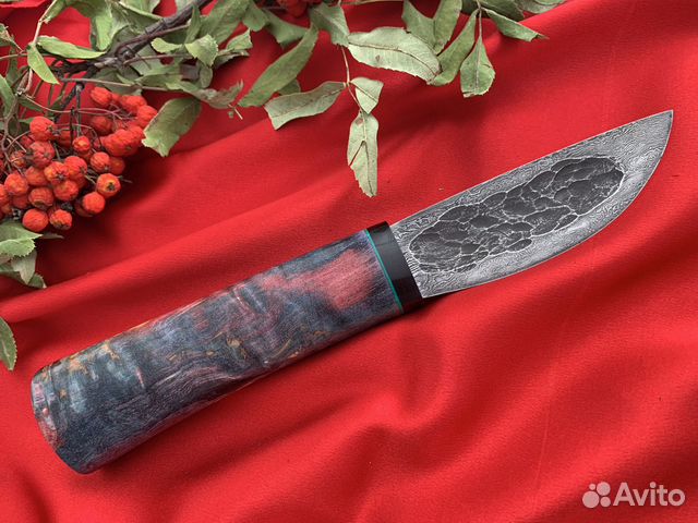 Нож охотничий Якутский клинок дамасская сталь