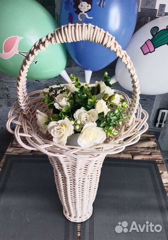 Корзина-ваза плетёная