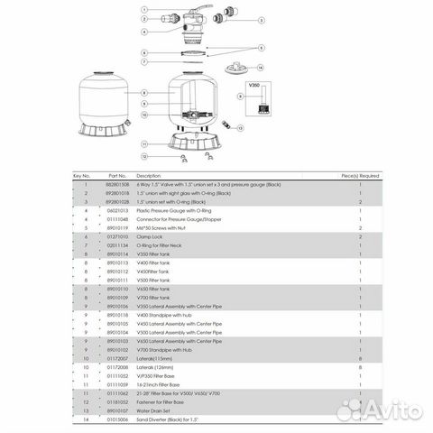 Фильтр Aquaviva V450 (8 м3/ч, D455)