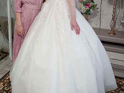 Свадебное платье 46 (м) бу