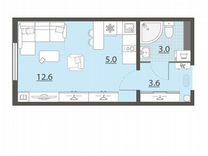 Квартира-студия, 24,1 м², 2/5 эт.