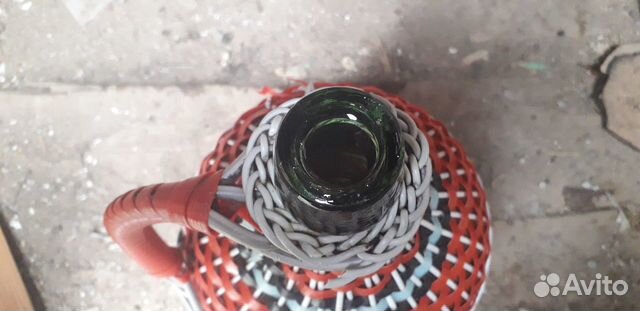 Стеклянный бутыль в оплетке 3л, СССР, бу
