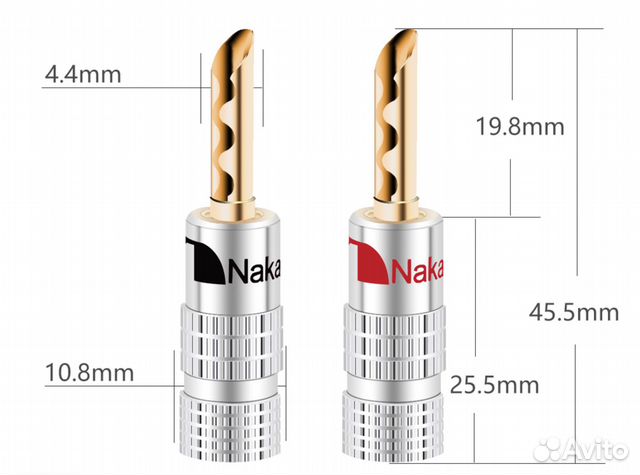 Штекер Банан перьевой Переходник лопатка - банан