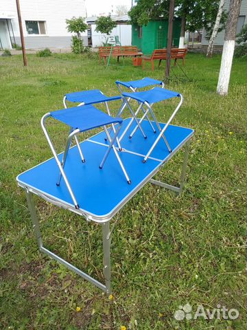 Комплект стол со стульями усиленный, кемпинг