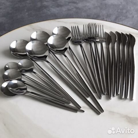 Набор столовых приборов 24 предмета, серебро