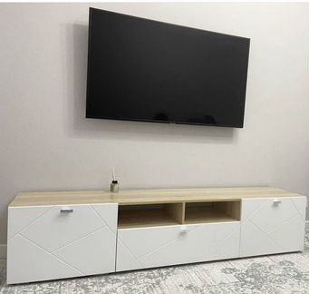 Тумба под телевизор дуб сонома/белый