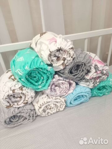 Простыни на резинке в детскую кроватку