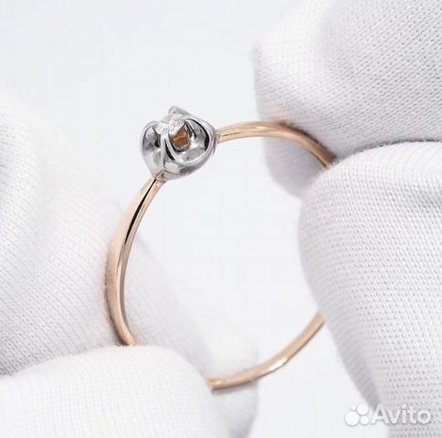 Золотое кольцо с бриллиантом 585 17 и 19