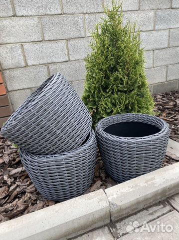 Кашпо из ротанга