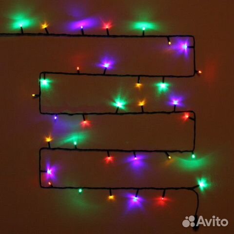 Гирлянда для улицы 11м 120 ламп LED чёрный провод