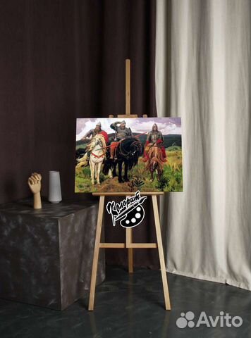 Три богатыря картина на холсте 50х70см