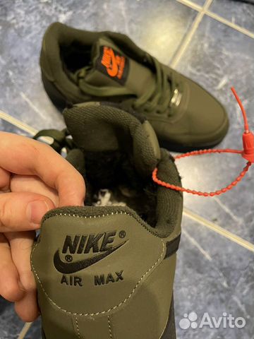 Мужские Nike air force с мехом зима