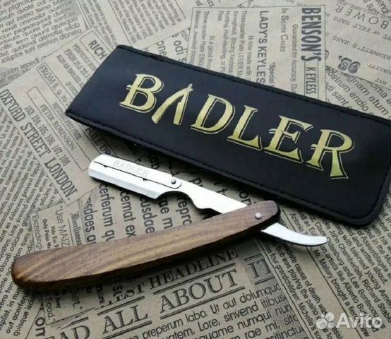 Badler - Бритва шаветт с деревянной ручкой