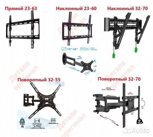 Кронштейны для телевизора на стену с установкой