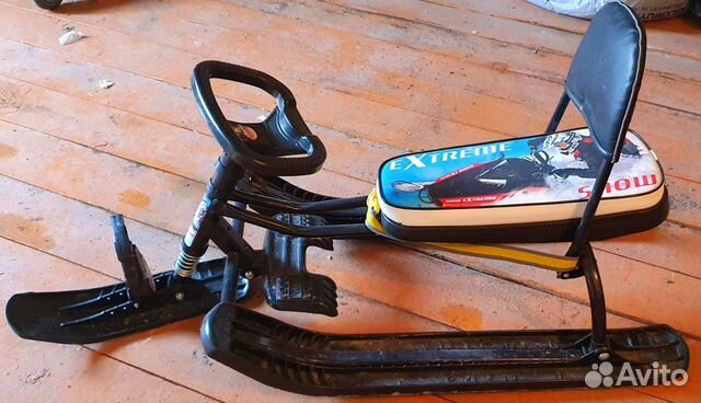 Снегокат детский Nika с вело-рулем и спинкой