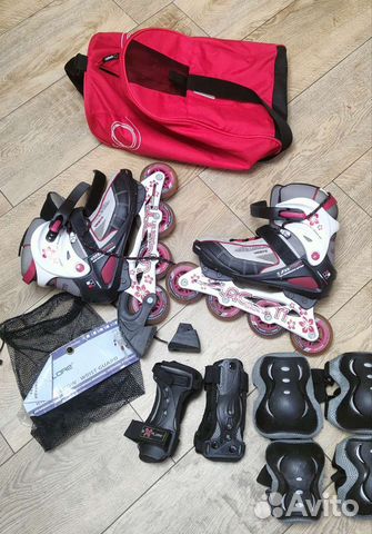 Ролики женские 38-39р с сумкой и защитой