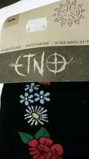 Колготки с цветочным принтом сбоку